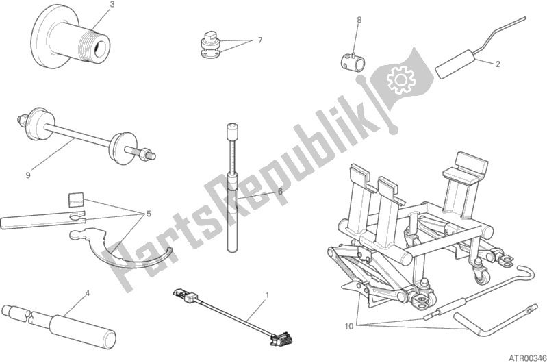 Toutes les pièces pour le Outils De Service D'atelier, Châssis du Ducati Diavel Xdiavel S Brasil 1260 2017